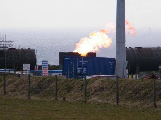 Photograph of Oil Well Flaring Gas Near Lybster, Caithness 