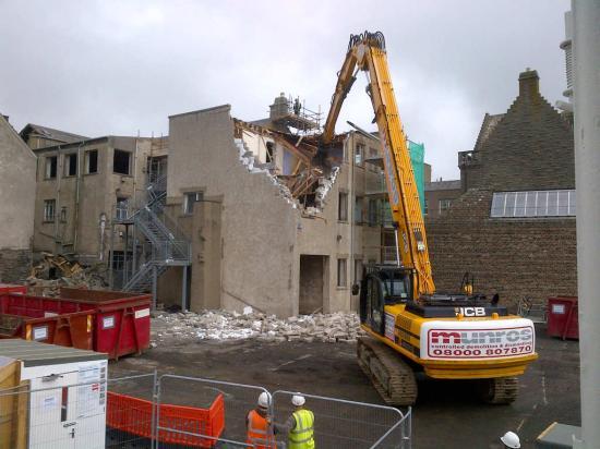 Photograph of Wick's Old Council Offices Begin To Come Down - Video