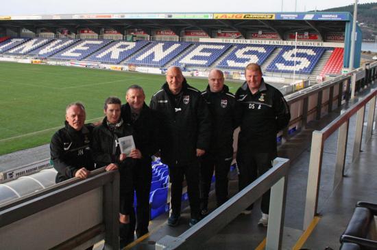 Photograph of Police and partners join with local SPL football clubs as part of domestic abuse campaign