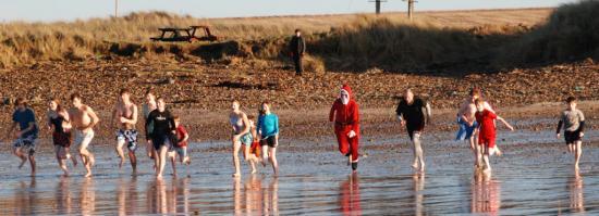 Photograph of New Year's Day Madcap Plunge  Been there Dunnet!