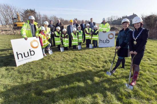 Photograph of Ceremony marks start of work at new Wick primary school