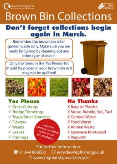 Photograph of Brown Bin Collection Re-Starts in March