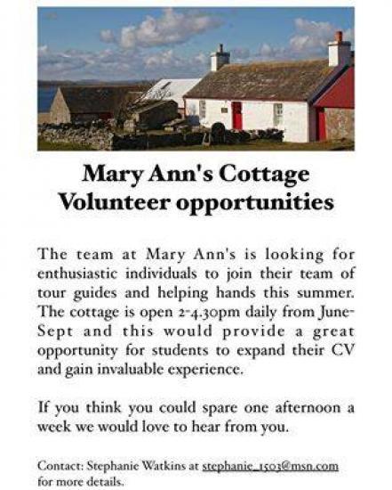 Photograph of Volunteer At Mary Ann's Cottage
