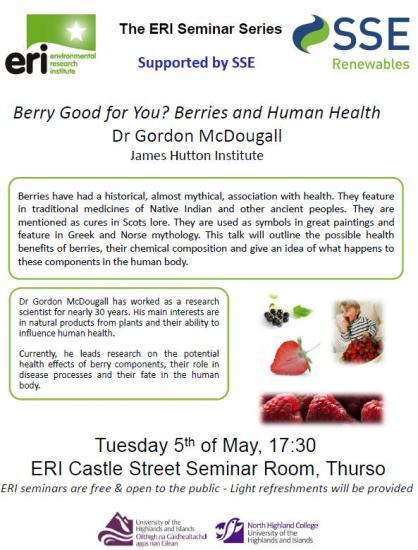 Photograph of ERI Seminar series: Berry good for you? Berries and human health