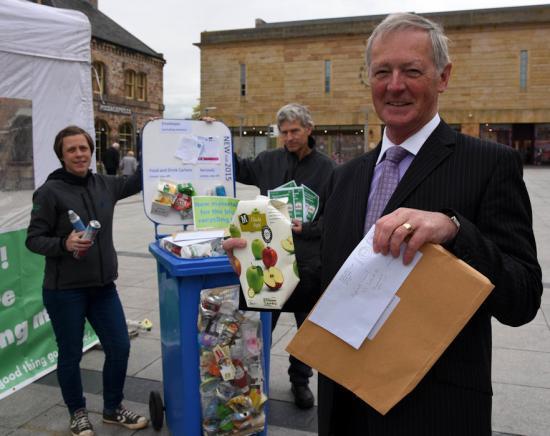Photograph of New Materials for Highland Blue Bins announced during Recycle Week