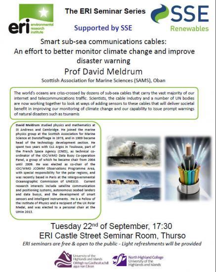 Photograph of Smart sub-sea communications cables - ERI Lecture