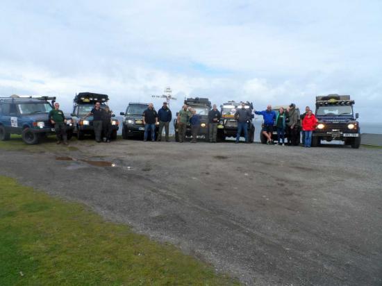 Photograph of Landrover Charity Convoy At John OGroats