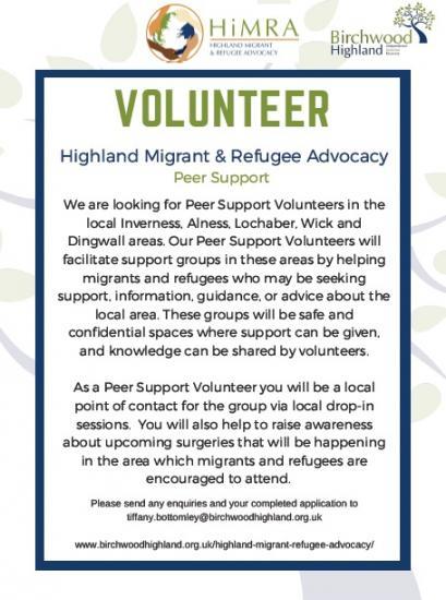 Photograph of HiMRA - Highland Migrant & Refugee Advocacy - A New Volunteering Opportunity