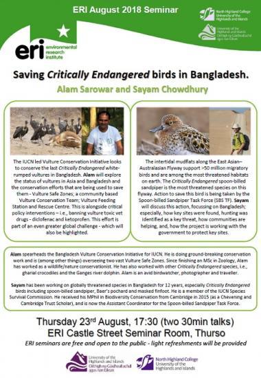 Photograph of Saving Critically Endangered birds in Bangladesh - ERI Talks