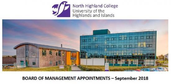 Photograph of North Highland College UHI - Board Of Management Appointments