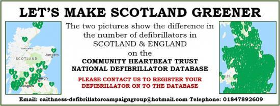 Photograph of Caithness defibrillator campaign group (cdcg) big donation