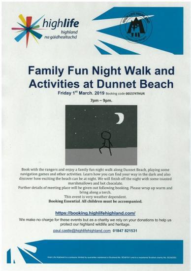 Photograph of Family Fun Night and Activities At Dunnet Beach