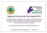 Thumbnail for article : Highland Council Community Play Award 2019