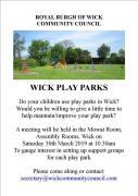 Thumbnail for article : Wick Play Parks Meeting - Community Taking Control - Are You In?