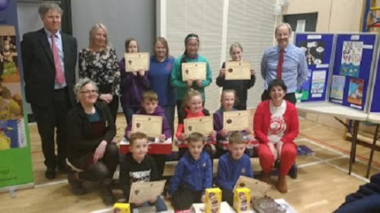 Photograph of Prize Winners at Science Festival Art Competition