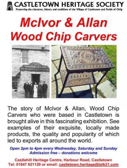 Photograph of McIvor and Allen Wood Chip Carvers of Castletown Exhibition