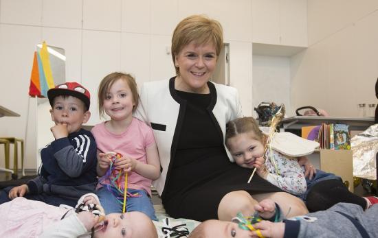 Photograph of First Minister meets families at V&A Dundee