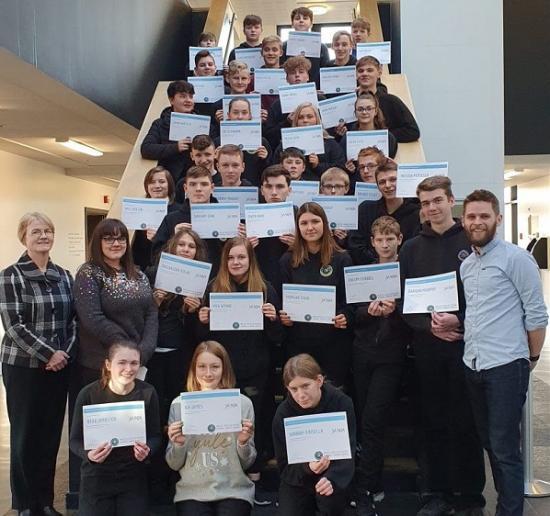 Photograph of Wick High Pupils Receive SQA Cyber Security Award
