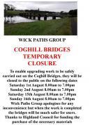 Thumbnail for article : Temporary Closure Of The Coghill Bridges In Wick