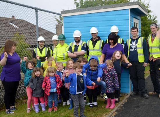 Photograph of Students make contribution to gaelic playgroup