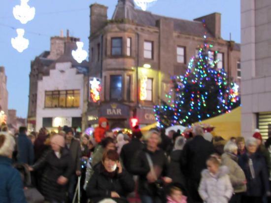 Photograph of Wick Christmas Lights Switch On Crowds