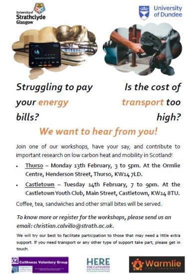 Photograph of Workshops on Energy Bill And Transport Costs