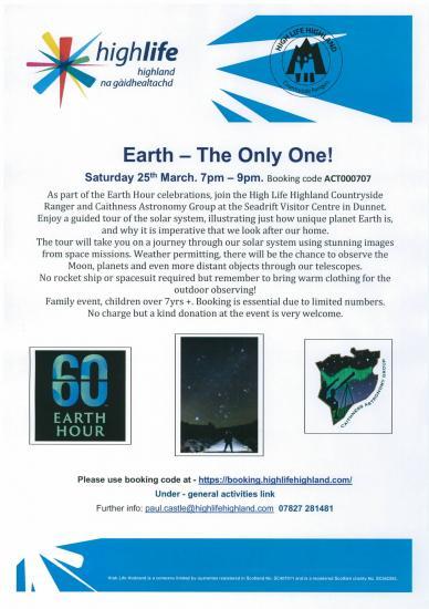Photograph of Earth Hour At Seadrift Centre Dunnet - Saturday 25 March