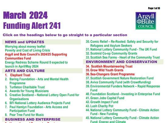 Photograph of Funding Opportunities From Argyle and Bute Open To All
